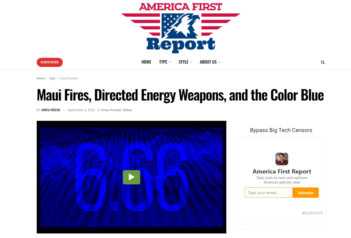 Maui Fires, Directed Energy Weapons And The Colour Blue - The Messages